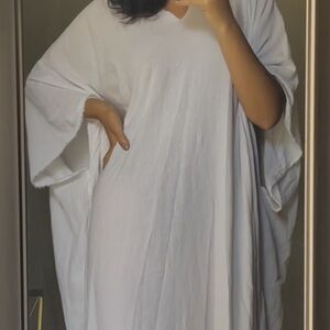 White handmade linen Kaftan Dress 🔱